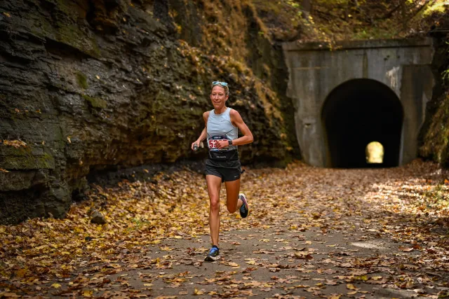 Anne Flower running at Tunnel Hill